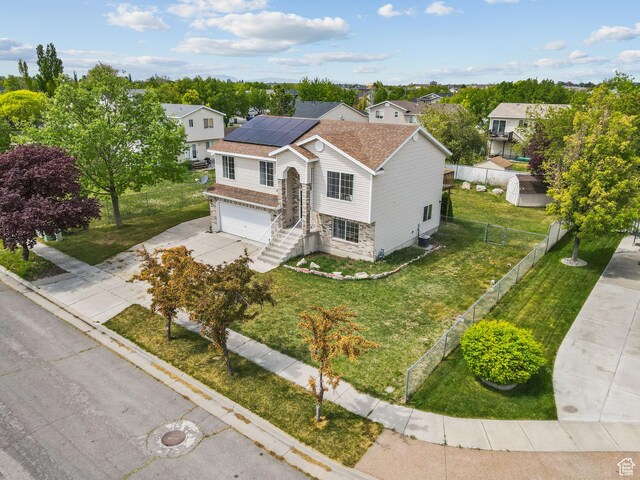aerial view featuring a residential view
