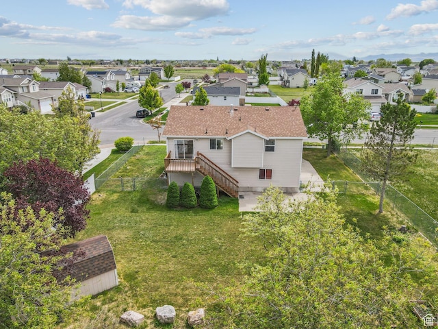 bird's eye view featuring a residential view