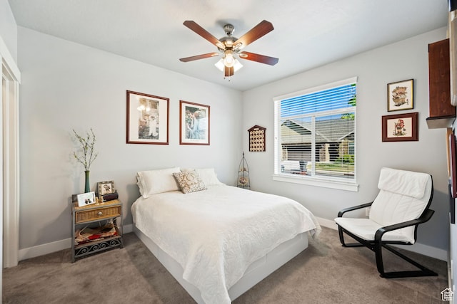 1559 W 430 N, Lindon, UT 84042 - bedroom featuring baseboards, a ceiling fan, and carpet