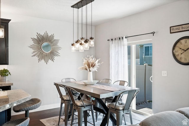 1559 W 430 N, Lindon, UT 84042 - dining space featuring baseboards and dark wood-style flooring