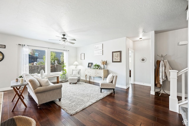 1559 W 430 N, Lindon, UT 84042 - living area with baseboards, a ceiling fan, and hardwood / wood-style flooring