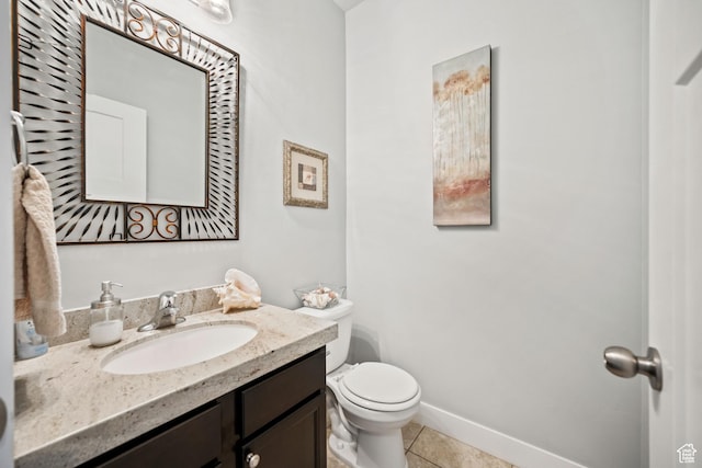 1559 W 430 N, Lindon, UT 84042 - half bathroom with vanity, toilet, baseboards, and tile patterned floors