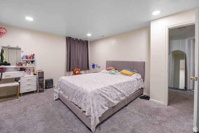 173 W 300 N, Bountiful, UT 84010 - carpeted bedroom featuring recessed lighting and arched walkways