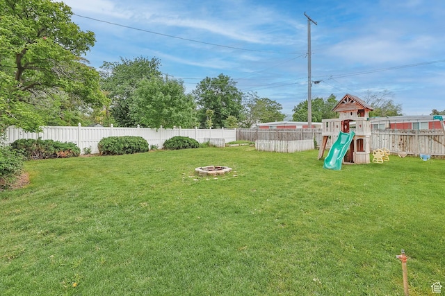 173 W 300 N, Bountiful, UT 84010 - view of yard with a playground and a fire pit