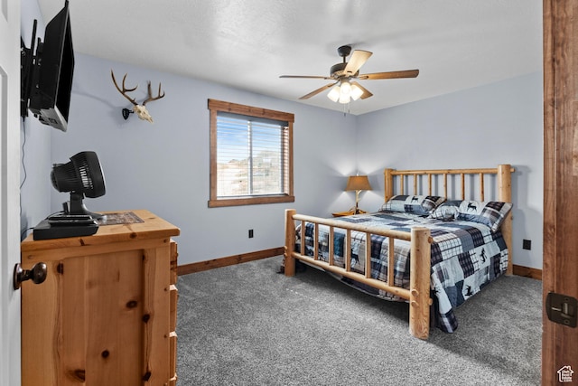 1504 N Sculpin Loop, Garden City, UT 84028 - bedroom featuring baseboards, ceiling fan, and carpet