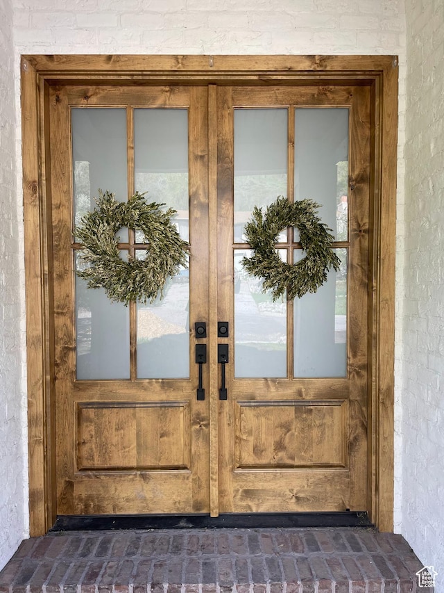 entrance to property with french doors