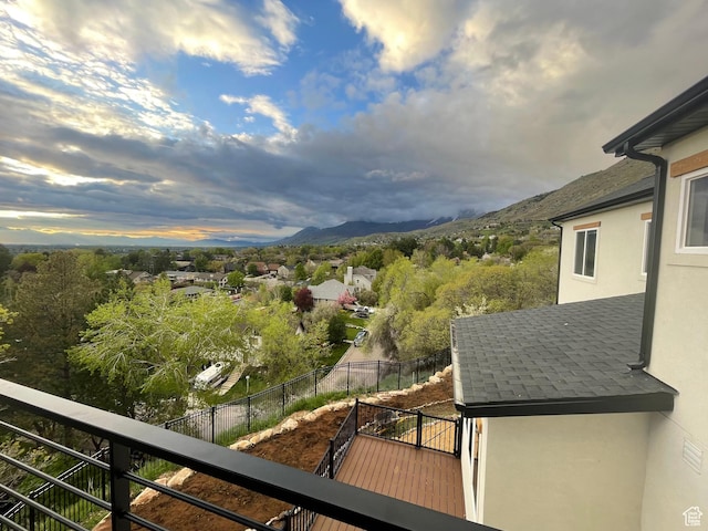 balcony with a mountain view