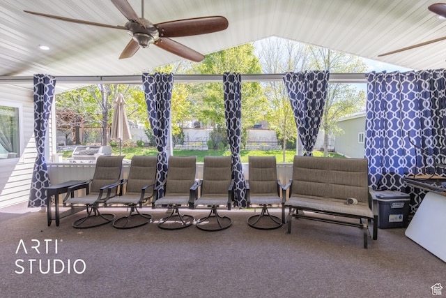view of patio / terrace featuring ceiling fan