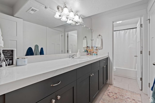 151 N 410th St S, Vineyard, UT 84059 - bathroom featuring vanity, toilet, tile patterned floors, and shower / bath combo with shower curtain
