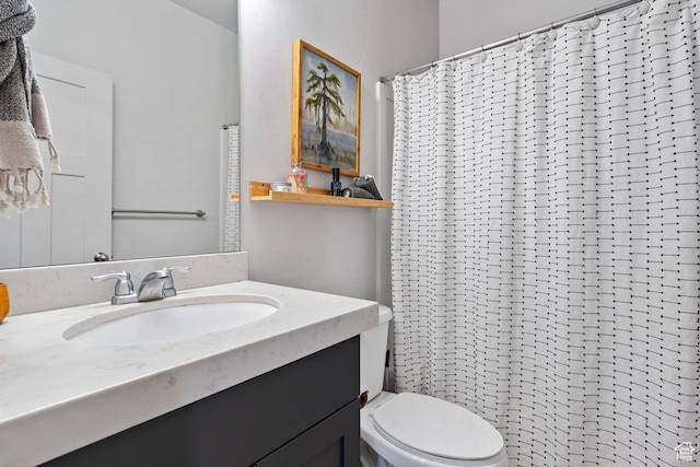 151 N 410th St S, Vineyard, UT 84059 - bathroom featuring toilet, vanity, and a shower with shower curtain