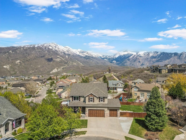 mountain view with nearby suburban area