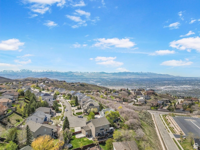 aerial perspective of suburban area featuring mountains