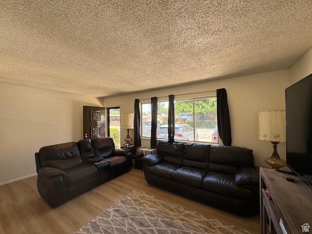 527 W Palisade Dr, Moab, UT 84532 - living area with wood finished floors and a textured ceiling