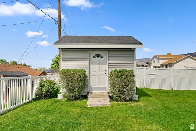 view of shed featuring a residential view