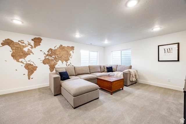 1401 S 1040 E, Heber City, UT 84032 - living area featuring baseboards, light colored carpet, and recessed lighting