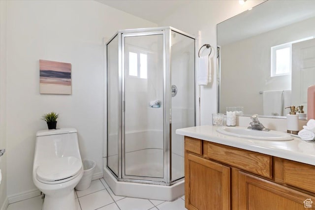 155 W 1525 N, Layton, UT 84041 - bathroom with a stall shower, tile patterned flooring, vanity, and toilet