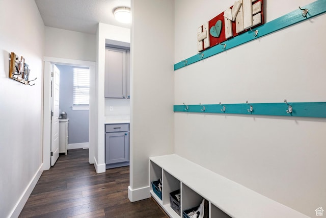 4468 W Meadow Bend Dr S, Herriman, UT 84096 - mudroom featuring dark wood-type flooring and baseboards
