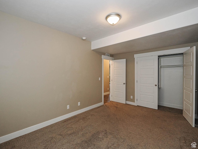 7503 S Bridge Maple Ln, West Jordan, UT 84081 - unfurnished bedroom with carpet floors, baseboards, and a closet
