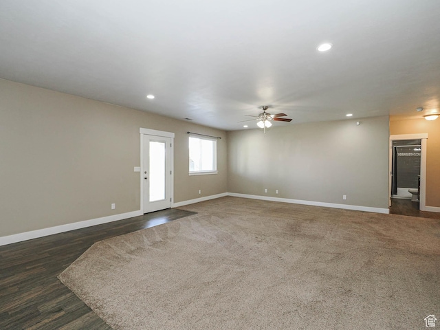 7503 S Bridge Maple Ln, West Jordan, UT 84081 - empty room featuring a ceiling fan, baseboards, and recessed lighting