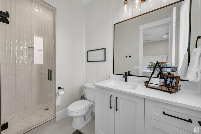 762 E Arina Way, Washington, UT 84780 - bathroom with a stall shower, toilet, vanity, and tile patterned floors