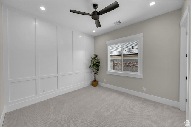 762 E Arina Way, Washington, UT 84780 - unfurnished room with light colored carpet, a ceiling fan, recessed lighting, and baseboards