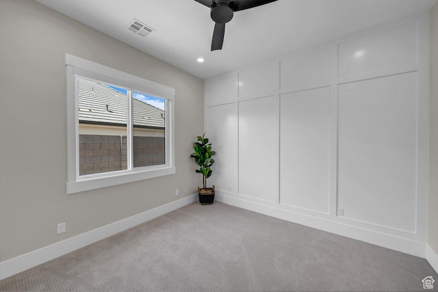 762 E Arina Way, Washington, UT 84780 - empty room with ceiling fan, light carpet, baseboards, and recessed lighting