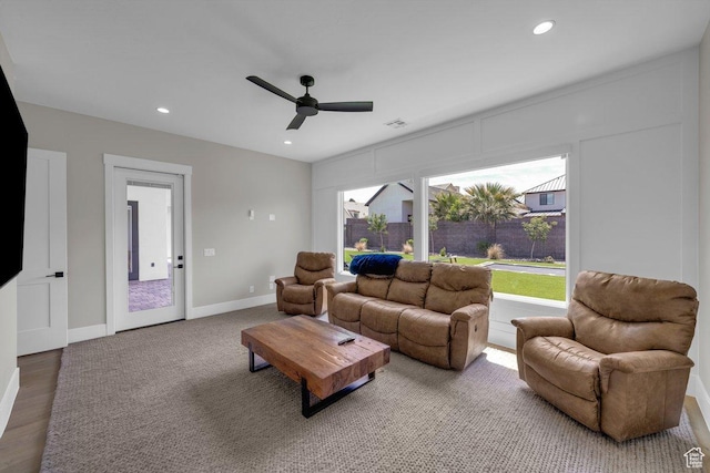 762 E Arina Way, Washington, UT 84780 - living room with ceiling fan, recessed lighting, and baseboards