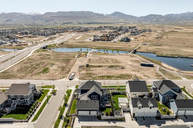 11243 S Prosperity Rd, South Jordan, UT 84009 - aerial view of residential area featuring a water and mountain view