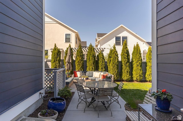 11243 S Prosperity Rd, South Jordan, UT 84009 - view of patio featuring an outdoor living space and outdoor dining space