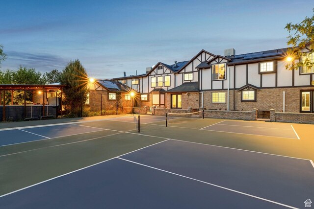 1890 W Rock Hollow Rd, Bluffdale, UT 84065 - view of tennis court featuring basketball hoop
