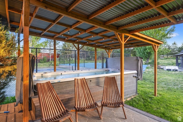 1890 W Rock Hollow Rd, Bluffdale, UT 84065 - view of patio with a hot tub