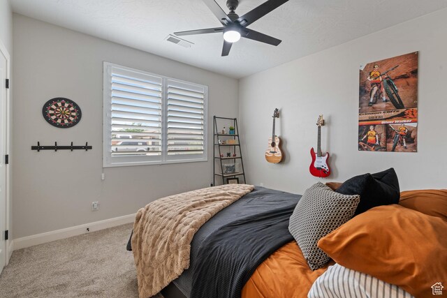 2883 S 3640 W, Hurricane, UT 84737 - bedroom with carpet flooring, baseboards, and a ceiling fan