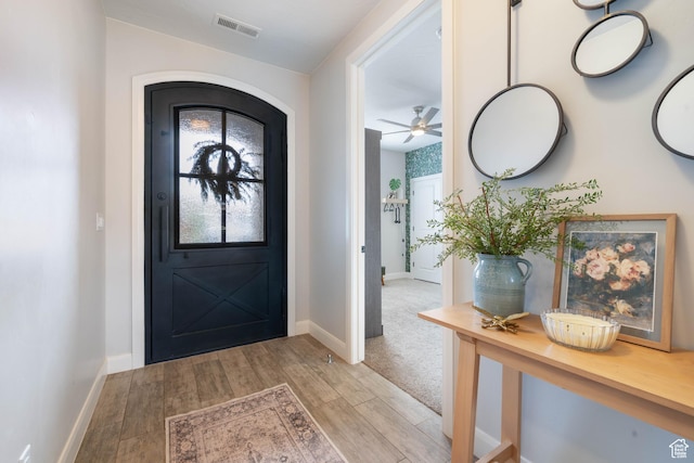 2883 S 3640 W, Hurricane, UT 84737 - entrance foyer featuring baseboards, wood finished floors, and ceiling fan