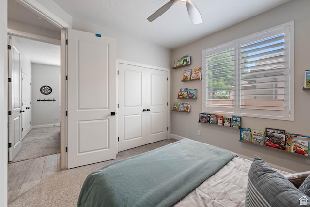 2883 S 3640 W, Hurricane, UT 84737 - bedroom featuring carpet, a closet, ceiling fan, and baseboards