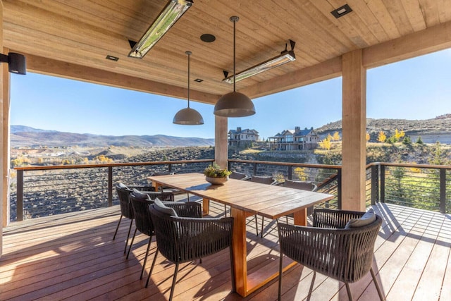 7485 E Moon Light Dr, Heber City, UT 84032 - deck with a mountain view and outdoor dining area