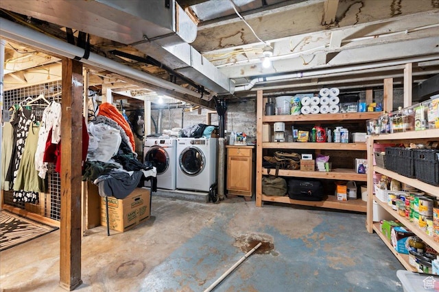 162 E Cleveland, Salt Lake City, UT 84115 - unfinished basement featuring separate washer and dryer