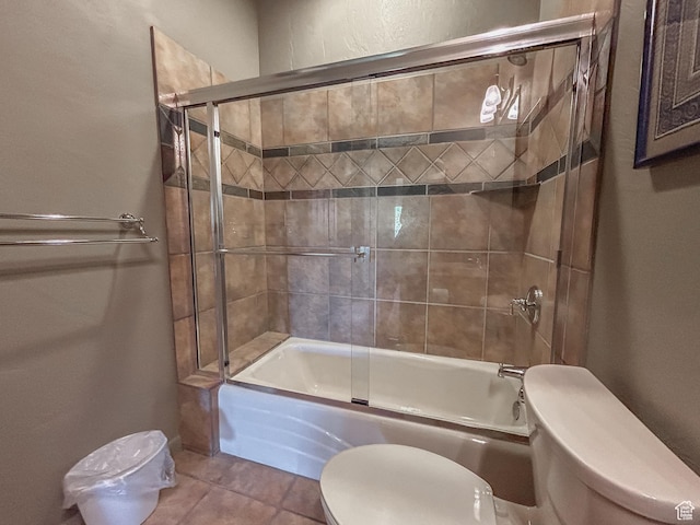 2255 N Tuweap Dr Unit 50, St George, UT 84770 - full bathroom with toilet, shower / bath combination with glass door, and tile patterned flooring
