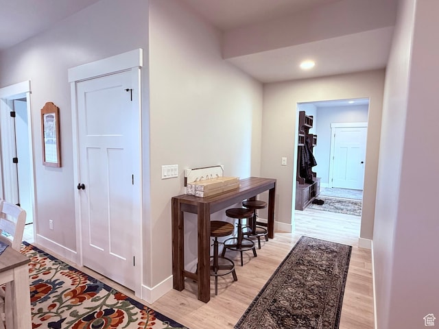295 E 2nd N, Paris, ID 83261 - corridor with light wood-type flooring, baseboards, and recessed lighting