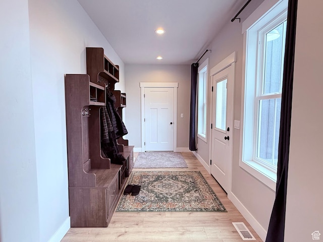 295 E 2nd N, Paris, ID 83261 - mudroom with baseboards, light wood finished floors, and recessed lighting