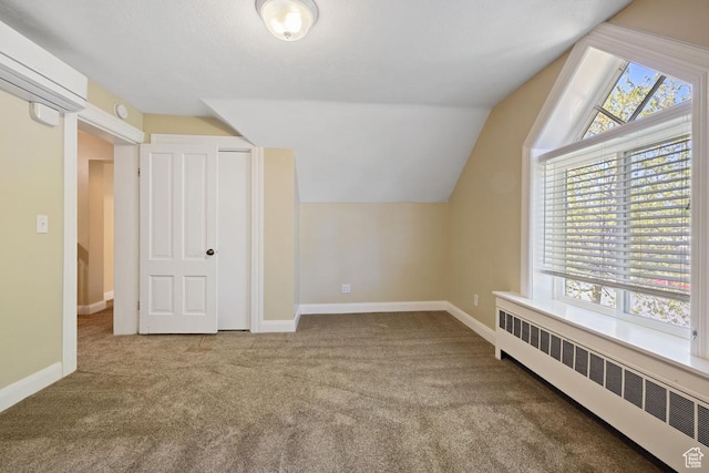 105 S 500 E, Salem, UT 84653 - bonus room featuring carpet flooring, lofted ceiling, baseboards, and radiator heating unit