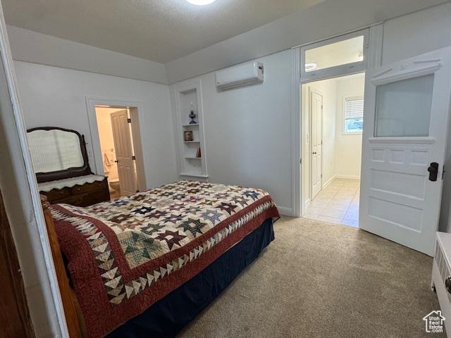105 S 500 E, Salem, UT 84653 - bedroom with an AC wall unit, light carpet, and ensuite bathroom