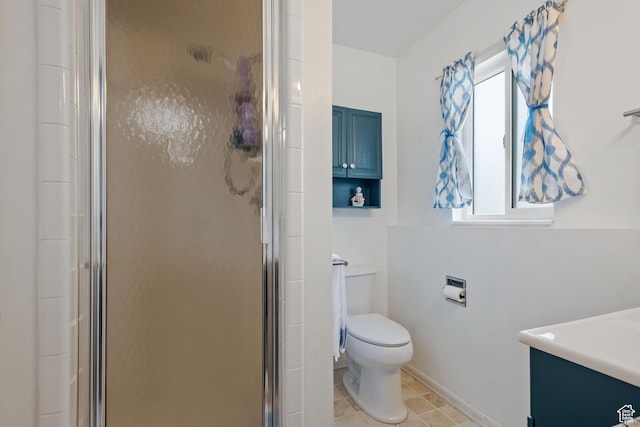 228 W 470 S, American Fork, UT 84003 - full bath with toilet, a stall shower, vanity, and tile patterned flooring