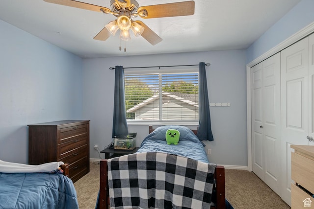 228 W 470 S, American Fork, UT 84003 - carpeted bedroom with a closet, ceiling fan, and baseboards