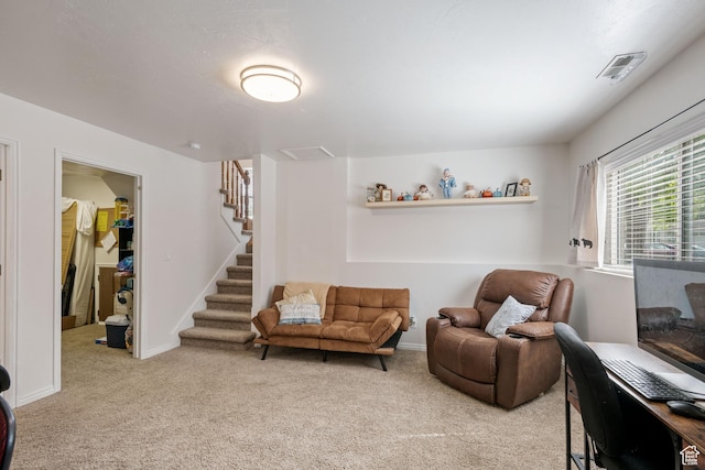 228 W 470 S, American Fork, UT 84003 - sitting room with light colored carpet, stairway, and baseboards
