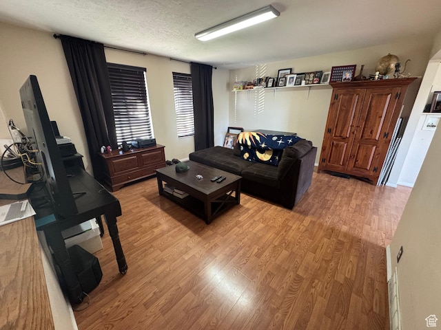 living area featuring light wood-style flooring