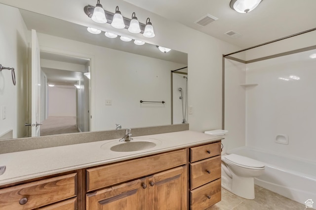 161 S 980 E, American Fork, UT 84003 - bathroom with toilet, shower / bath combination, vanity, and tile patterned floors
