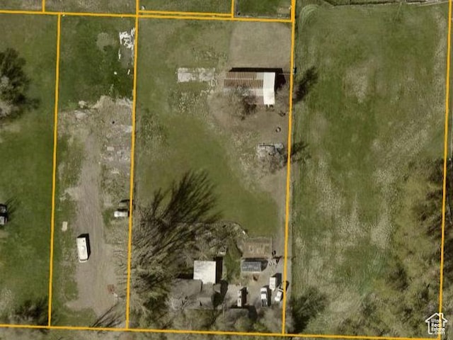 aerial map of property and surrounding area featuring property boundaries highlighted