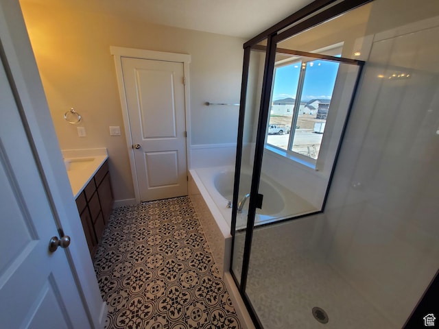 1186 N 1525 E Unit Arsf99, Payson, UT 84651 - full bath featuring a stall shower, a bath, baseboards, and vanity