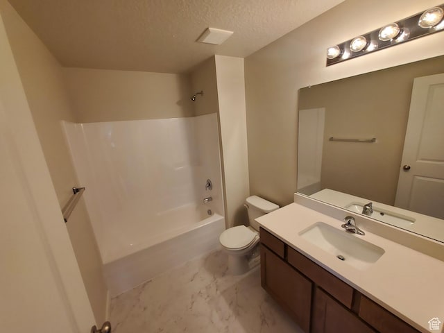 1186 N 1525 E Unit Arsf99, Payson, UT 84651 - bathroom featuring marble finish flooring, toilet, a textured ceiling, vanity, and shower / bath combination