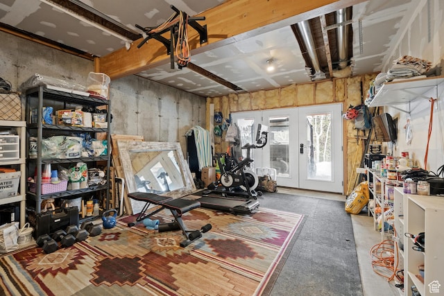 view of workout area